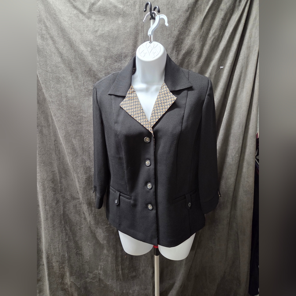 Studio I Black Blazer with Gold Accents